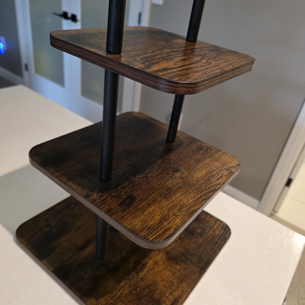 Wood and Metal 3-Tier Serving Stand - Brown
